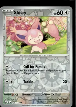 Pokemon Skitty 130/162 Temporal Forces Reverse Holo Common 5 Card Lot - Image 1