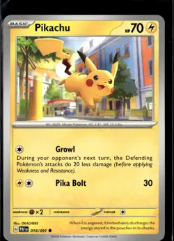Pokemon Pikachu 018/091 Paldean Fates Non Holo Common 5 Card Lot - Image 1