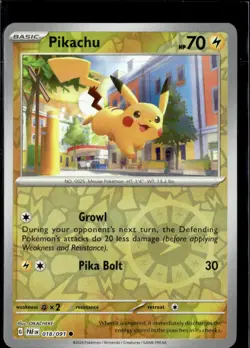 Pokemon Pikachu 018/091 Paldean Fates Reverse Holo Common 4 Card Lot - Image 1