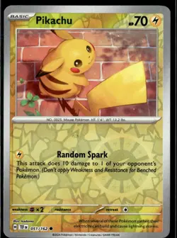 Pokemon Pikachu 051/162 Temporal Forces Reverse Holo Common 4 Card Lot - Image 1