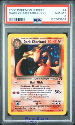 Pokemon Card PSA 8 Dark Charizard 4/82 Team Rocket Holo Vintage Rare WOTC 2000 - Image 1
