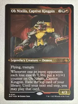 MTG / Ob Nixilis, Captive Kingpin / MAT / #141 / FOIL ETECHED / Mythic / NM - Image 1