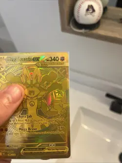 Mega Lucario EX 188/132 Hyper Rare Gold Mega Evolutions Pokemon Card NEAR MINT - Image 5