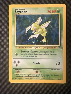 Scyther Jungle 10/64 Holo Rare Vintage Pokemon TCG WOTC Near Mint NM+ - Image 1