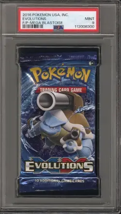 PSA 9 2016 Blastoise Pokemon Evolutions XY Booster Foil Pack Graded Mint Sealed - Image 1