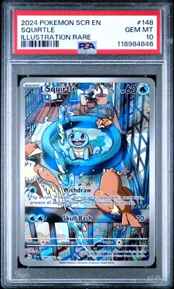 2024 POKEMON SCR EN-STELLAR CROWN ILLUSTRATION RARE #148 SQUIRTLE PSA 10 - Image 1