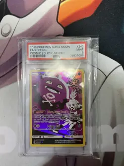 2019 Pokemon Sun & Moon Cosmic Eclipse Koffing Full Art #243 PSA 9 - Image 1