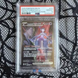 Pokemon Team Rocket's Mewtwo ex Destined Rivals SIR 231/182 PSA 10 Gem Mint TCG - Image 1