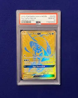 PSA 10 Tapu Fini GX #SV92 Sun & Moon Hidden Fates 2019 Pokemon GEM MINT - Image 1
