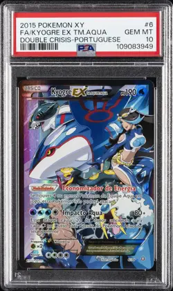 2015 POKEMON XY DOUBLE CRISIS #6 FULL ART/KYOGRE EX DA EQUIPE AQUA PSA 10 - Image 1