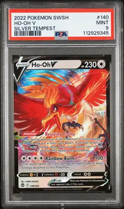2022 POKEMON SWORD & SHIELD SILVER TEMPEST #140 HO-OH V PSA 9 - Image 1