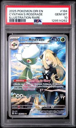 PSA 10 CYNTHIA'S ROSERADE 184 DESTINED RIVALS ILLUSTRATION RARE POKEMON - Image 1