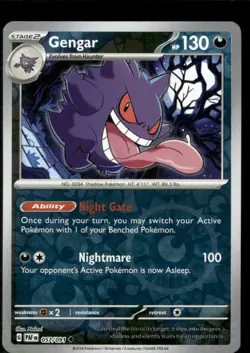 Pokemon Gengar 057/091 Paldean Fates Reverse Holo Uncommon - Image 1