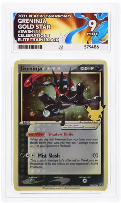 Pokemon Card TCG Greninja Gold Star SWSH144 Ace 9 Celebrations Black Star Promo - Image 5