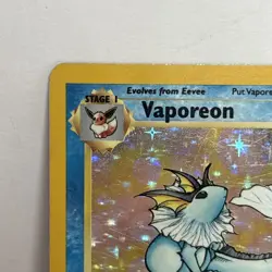 Pokemon TCG Vaporeon Holo Rare Card 12/64 Jungle No Symbol Error - LP+ - Image 2