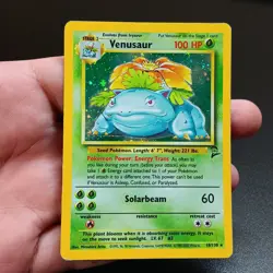 2000 Venusaur Base Set Series 2 Holo Rare 18/130 Pokemon Card Heavily Played - Image 1
