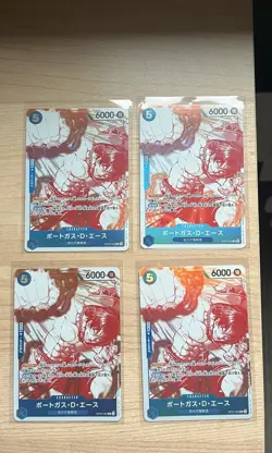 Portgas D. Ace OP07-053 R 3rd Anniversary Campaign Promo Card Japanese Lot Of 4 - Image 1