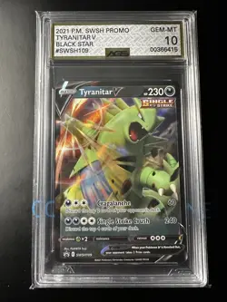 Tyranitar V SWSH109 SWSH: Sword & Shield Promo Cards Holo AGS GEM MINT 10 - Image 1