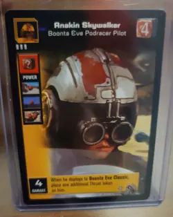 Ultra Rare Young Jedi CCG Anakin Skywalker Card #1 Boonta Eve Podrace Expansion - Image 2
