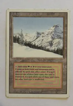 1994 MTG Taiga Revised Edition Dual Land MP Magic the Gathering - Image 1