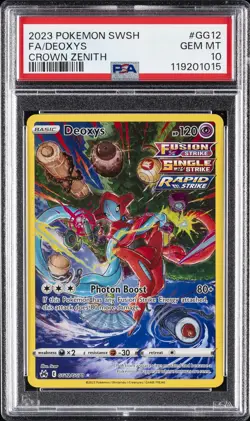 2023 POKEMON SWORD & SHIELD CROWN ZENITH #GG12 FULL ART/DEOXYS PSA 10 - Image 1