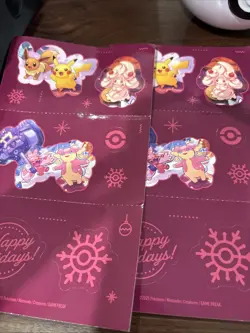 Pokemon 2025 Holiday Calendar Promo Items--Pokeballs, Stickers, Coins LOT - Image 4