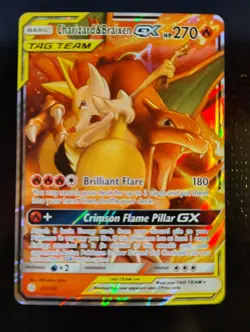 Charizard & Braixen GX Tag Team 22/236 Cosmic Eclipse Holo ULTRA RARE - NM - Image 2