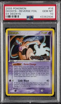 2005 POKEMON EX DEOXYS #16 DEOXYS-REVERSE FOIL PSA 10 - Image 1