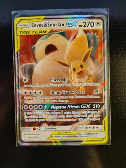 Pokemon TCG Sun & Moon Team Up Eevee & Snorlax GX Ultra Rare 120/181 - NM/M - Image 1