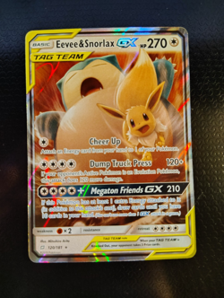 Pokemon TCG Sun & Moon Team Up Eevee & Snorlax GX Ultra Rare 120/181 - NM/M - Image 2