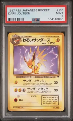 1997 POKEMON JPN ROCKET #135 DARK JOLTEON PSA 9 - Image 1