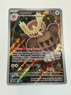 Pokemon TCG Noctowl SVP 141 Black Star Promo Full Art Promo Rare Holo NM - Image 1
