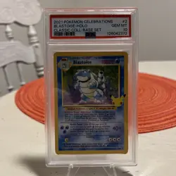 Pokemon TCG 2021 Blastoise Holo Celebrations 2/102 PSA 10 - Image 1