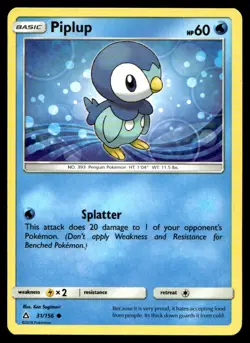 Piplup (31) SM - Ultra Prism 31/156 MP Pokemon TCG | Buy10 Get10 Free - Image 1