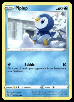 Piplup SWSH09: Brilliant Stars 035/172 MP Pokemon TCG | Buy10 Get10 Free - Image 1