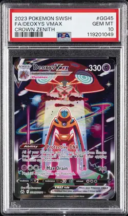 2023 POKEMON SWORD & SHIELD CROWN ZENITH #GG45 FULL ART/DEOXYS VMAX PSA 10 - Image 1