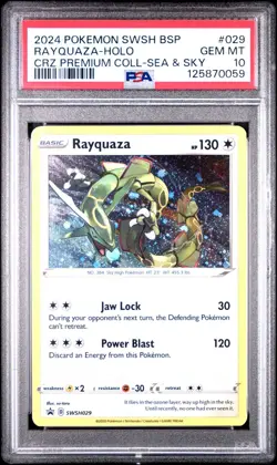 2024 POKEMON SWSH BLACK STAR PROMO #029 RAYQUAZA-HOLO PSA 10 - Image 1