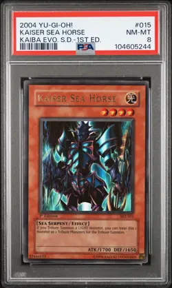 2004 YU-GI-OH! KAIBA EVOLUTION STARTER DECK 1ST ED #015 KAISER SEA HORSE PSA 8 - Image 1
