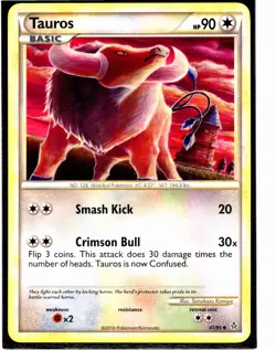 Tauros 41/95 - Unleashed Pokemon Card - Tomokazu Komiya Art - Image 1