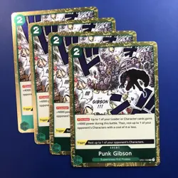 One Piece OP01-058 Punk Gibson x4 Event English Foil Rare CCG CARD Romance Dawn - Image 1