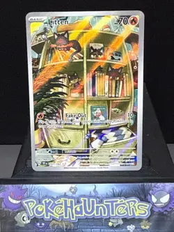 Pokemon Card Litten 167/162 Temporal Forces Holo Illustration Rare NM - Image 1