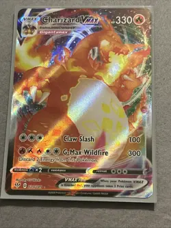 Pokemon TCG Charizard VMAX Card Rainbow Rare Holo 330 HP SWSH Promo - Image 5