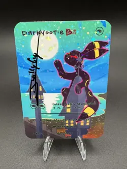 SIGNED Pokederp Darkyootie Holo - Umbreon (Moonbreon) Fan Art Derpy Card - Image 1