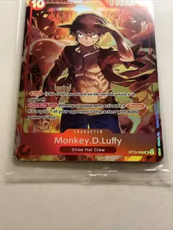 Sealed Promo One Piece CARD Treasure Booster Monkey.D.Luffy ST10-006 SR - Image 3