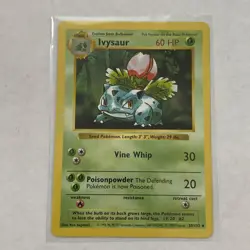 Ivysaur 30/102 Shadowless Base Set Pokemon Card 1999 WOTC Vintage TCG LP - Image 1