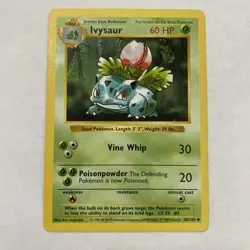 Ivysaur 30/102 Shadowless Base Set Pokemon Card 1999 WOTC Vintage TCG LP - Image 2