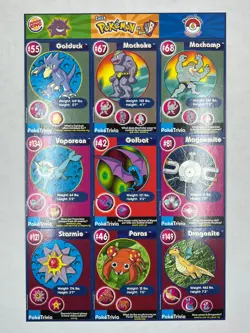 1999 Burger King Pokemon Cards Uncut Sheets Nearly Complete Set - 17 of 20 - Image 5