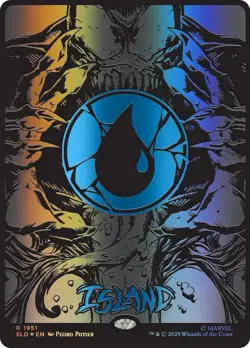 MTG Secret Lair - Raised Foil Full-Art Island Mana Symbiote Venom Spider-Man NM - Image 1