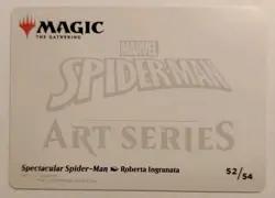 2025 Magic The Gathering MarvelArt Series Spectacular Spider-Man 52/54 Gold Sign - Image 3