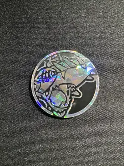 OFFICIAL POKEMON TCG PLASTIC HOLOFOIL MEGA SHARPEDO COIN CRACKED ICE - Image 1